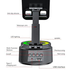 New Cell Phone Holder Stand with LDE Light Bluetooth Speaker Adjustable Tablet Bracket Support Portable Wireless Loudspeaker