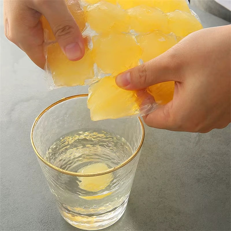 10-100Pcs Ice Tray Mold Bags Disposable Lattice Ice-Making Bags with Funnel Bar Self-Sealing Ice Tray Bag Edible Frozen Ice