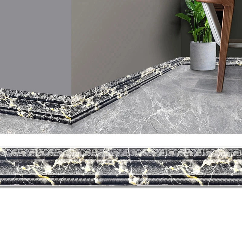Adhesive Foam Molding Trim 3D Embossing 2.3M Multifuncself Adhesive Wall Trim Line Skirting Border Decor Sticker Wallstick Decor
