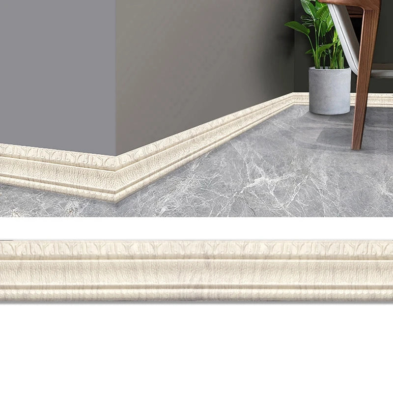 Adhesive Foam Molding Trim 3D Embossing 2.3M Multifuncself Adhesive Wall Trim Line Skirting Border Decor Sticker Wallstick Decor