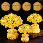 Lucky Tree Wealth Yellow Crystal Natural Money Ornaments Bonsai Style Luck Feng Shui Craft Citrine Tree for Bringing Wealth True