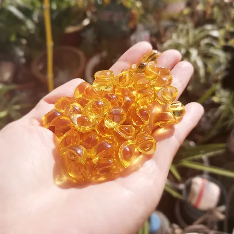 50Pcs 15Mm Chinese Style Figurine Mini Crystal Gold Ingots Paperweight Feng Shui Crafts Lucky Home Decoration Ornaments