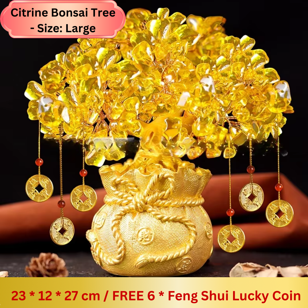 Wealth-Attracting Citrine Bonsai Tree