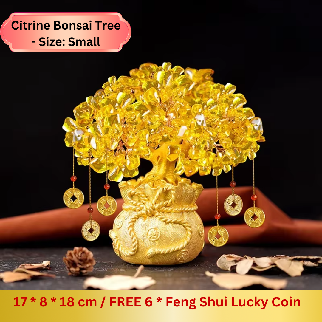 Wealth-Attracting Citrine Bonsai Tree