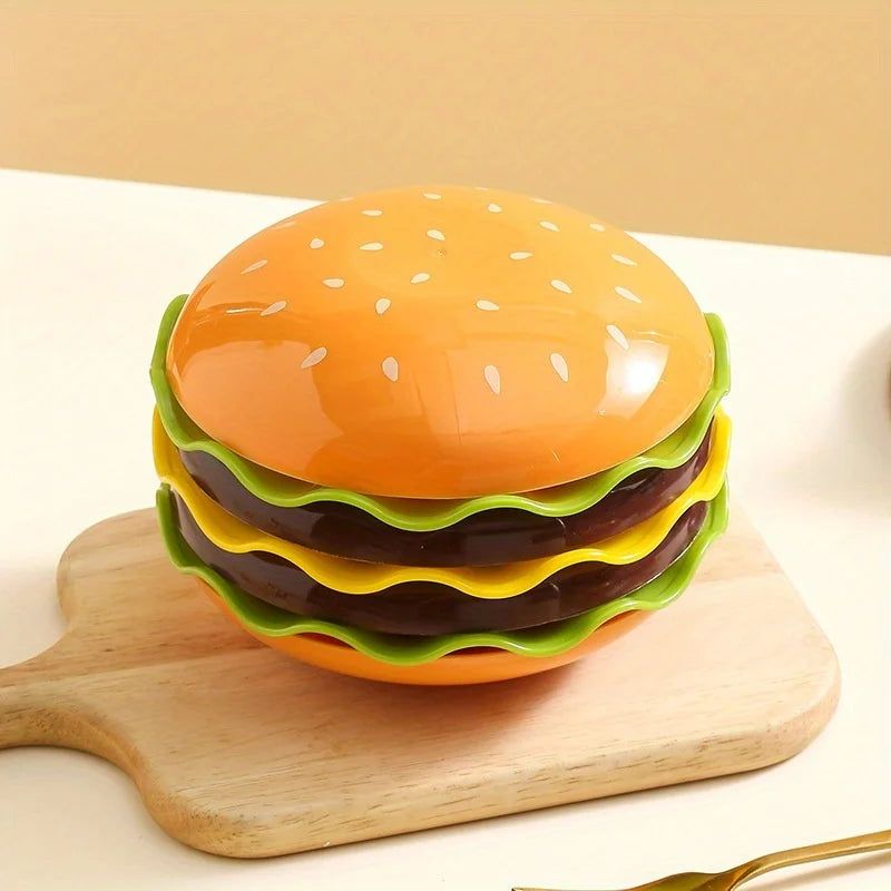 Stackable Hamburger Plate Set- Mini Dinner Plates with Bone Spit Design,Funny Sauce Containers for Table Decor Bone Disc