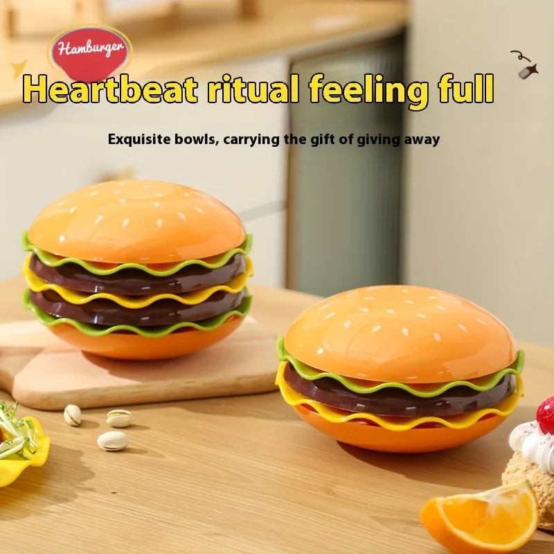 Stackable Hamburger Plate Set- Mini Dinner Plates with Bone Spit Design,Funny Sauce Containers for Table Decor Bone Disc