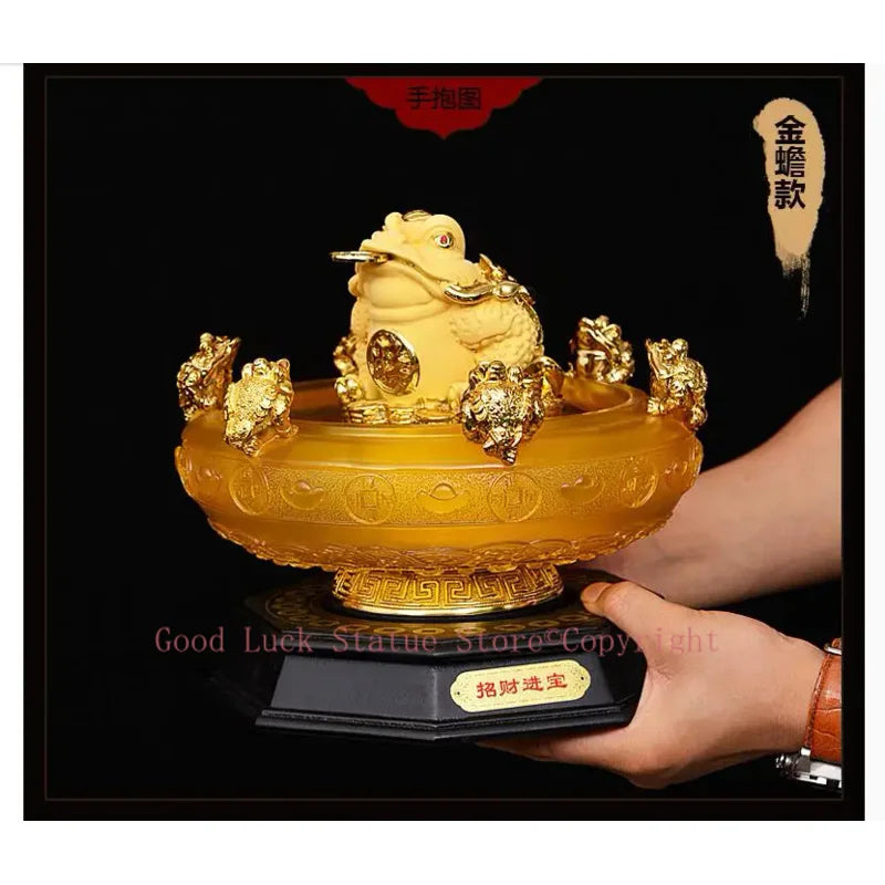 SHOP OFFICE HOME Hall Lobby Porch Reception Efficacious Mascot Inviting Money Wealth GOLD JIN CHAN FENG SHUI Treasure Bowl