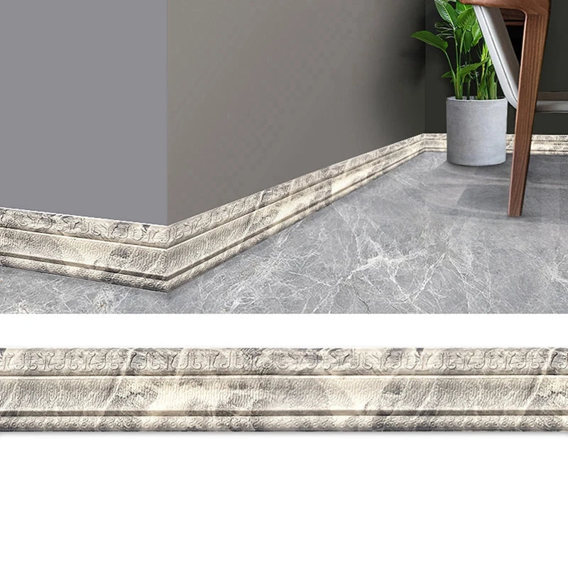 Adhesive Foam Molding Trim 3D Embossing 2.3M Multifuncself Adhesive Wall Trim Line Skirting Border Decor Sticker Wallstick Decor