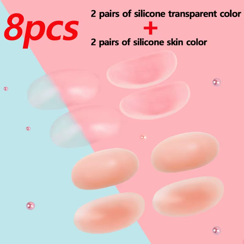 1Pair Invisible Detachable Breathable Silicone Shoulder Pad for Woman Shoulder Enhancer Reusable Self-Adhesive Clothing