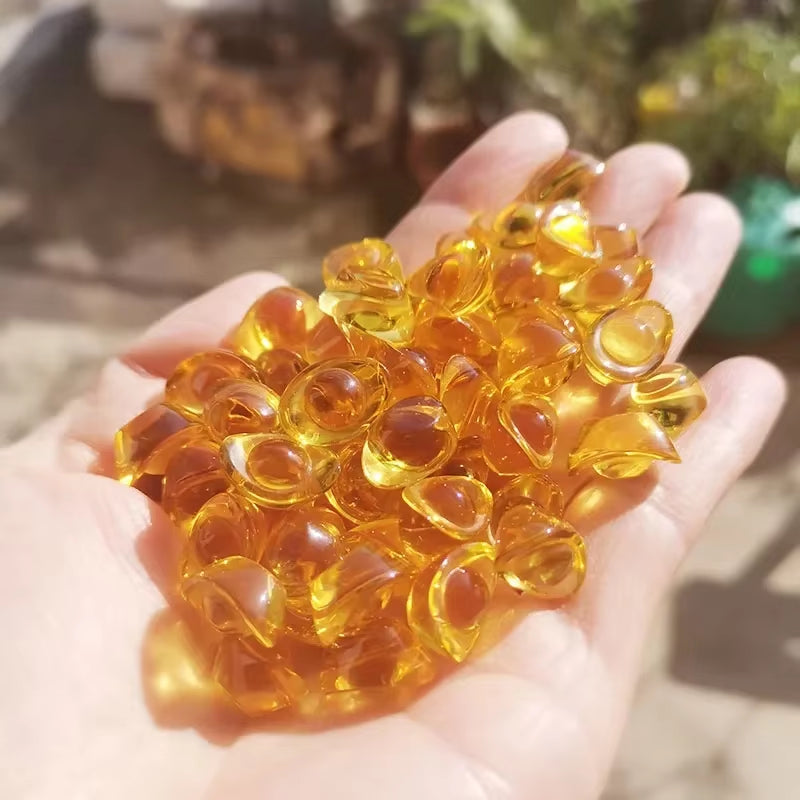 50Pcs 15Mm Chinese Style Figurine Mini Crystal Gold Ingots Paperweight Feng Shui Crafts Lucky Home Decoration Ornaments