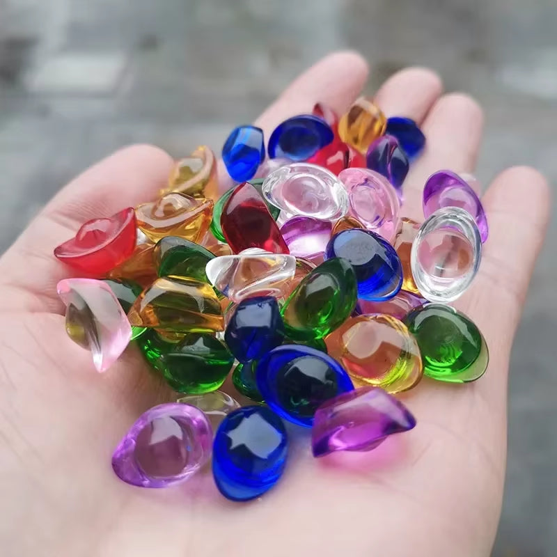 50Pcs 15Mm Chinese Style Figurine Mini Crystal Gold Ingots Paperweight Feng Shui Crafts Lucky Home Decoration Ornaments