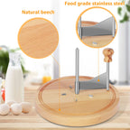 Cheese curler cutter made with natural beechwood base and food grade stainless steel blade