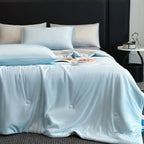 Cooling blanket cold technology summer quilt in light blue bedding for hot sleeper