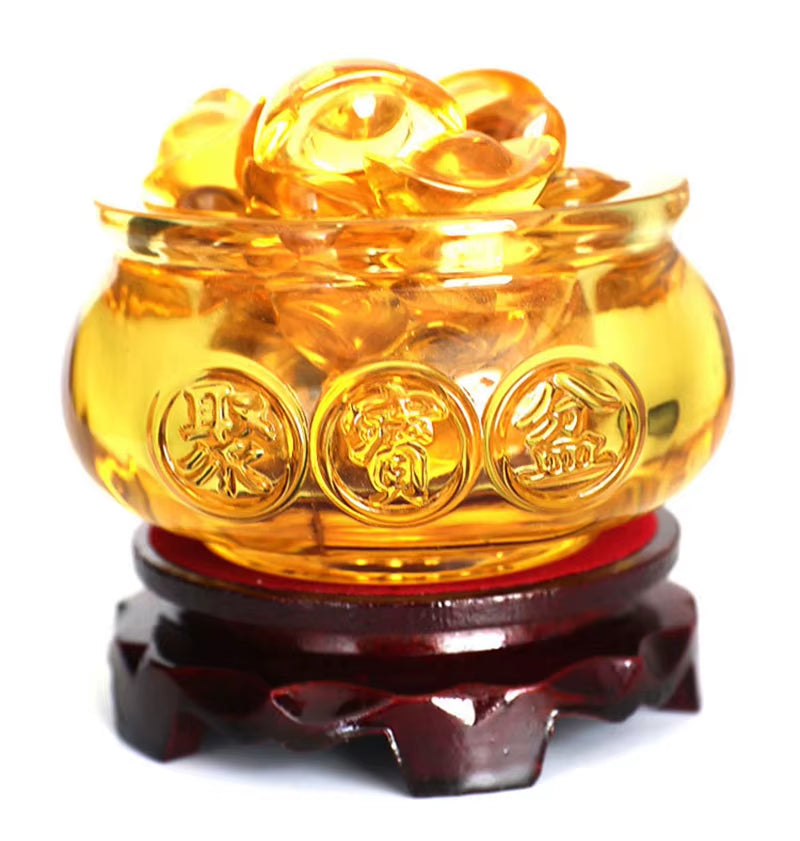 Cornucopia Citrine Cornucopia Gold Ingot Home Decorative Ornament Handicrafts Wealth Basin Office Citrine Creative Treasure Bowl