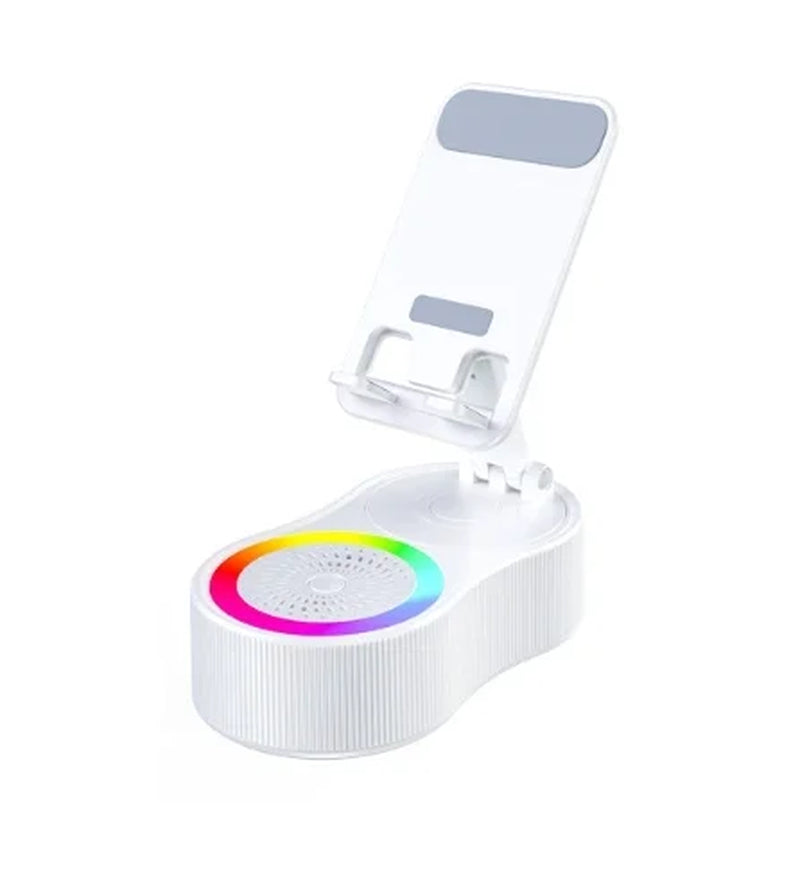New Cell Phone Holder Stand with LDE Light Bluetooth Speaker Adjustable Tablet Bracket Support Portable Wireless Loudspeaker