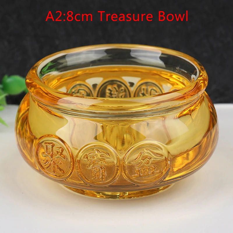 8cm Feng Shui Golden Treasure Bowl symbolizing wealth, abundance, and prosperity for home or office