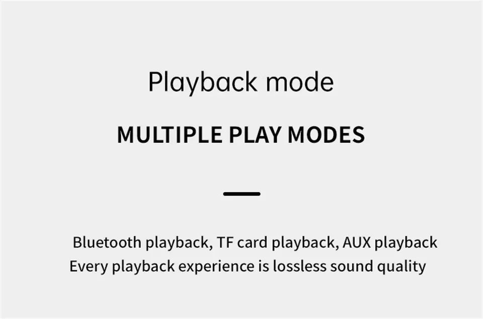 Promotional image highlighting multiple playback modes—Bluetooth, TF card, and AUX input options with lossless sound quality for versatile karaoke experiences