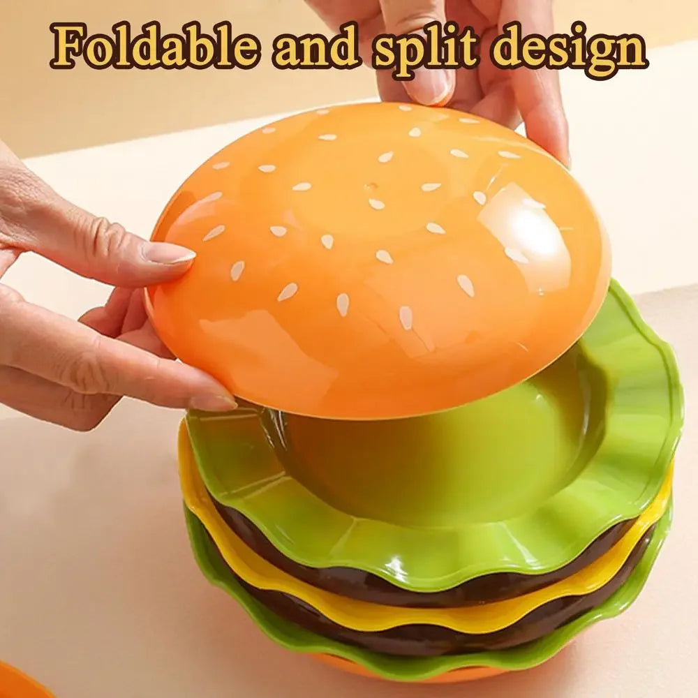 Stackable Hamburger Plate Set