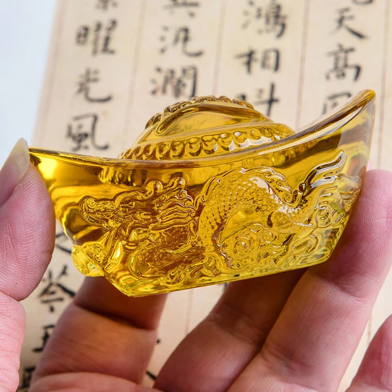 Feng Shui Citrine Gold Ingot (Yuan-Bao Ingot)